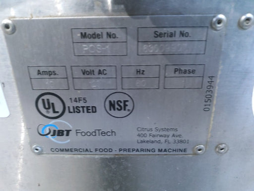 Get a great deal on a used JBT FoodTech Citrus Juicer.  Available for pick up in Dallas, TX. 1 Pallet Position. Buy it at 1GNITE Marketplace today.