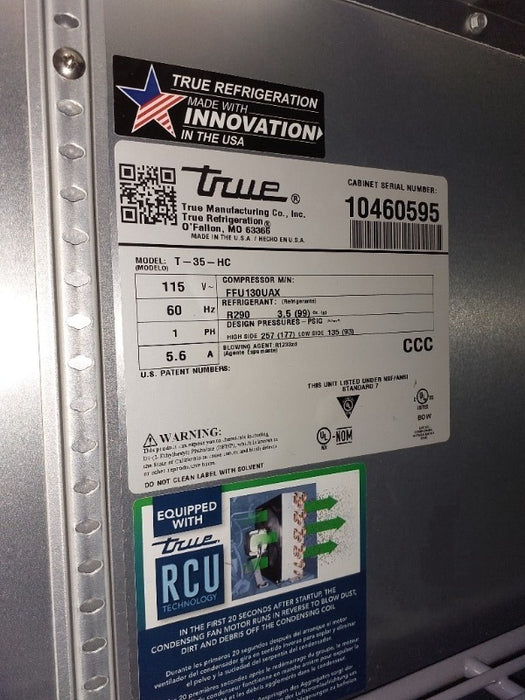 True Two Section Refrigerator (1)  - Load #230778