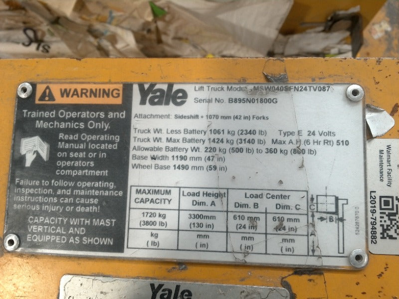 Yale Electric Pallet Jack (4)  - Load #282247